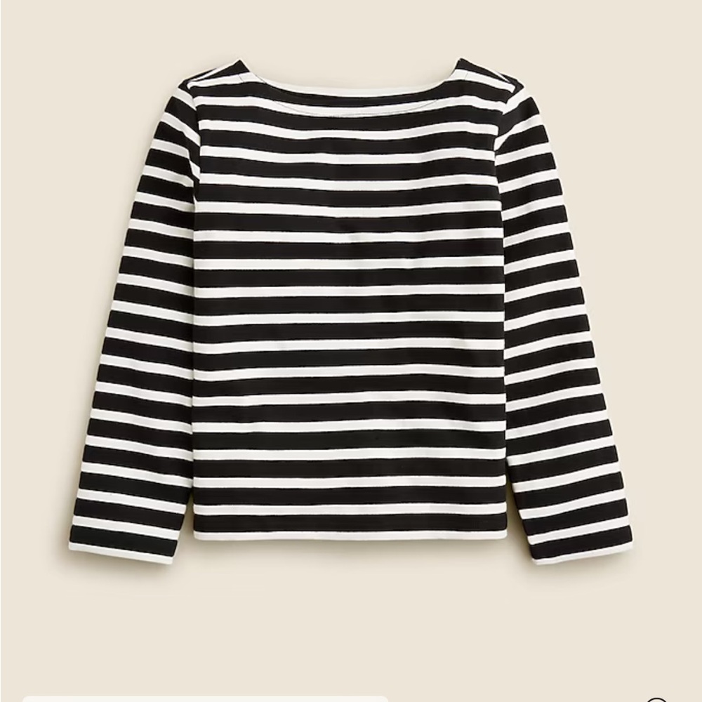 J. Crew Black Classic mariner cloth boatneck T-shirt in stripe
